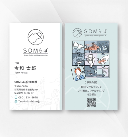 kame (kamekamesan)さんの社会課題を実験的に解決するための「SDMらぼ合同会社」の名刺作成への提案