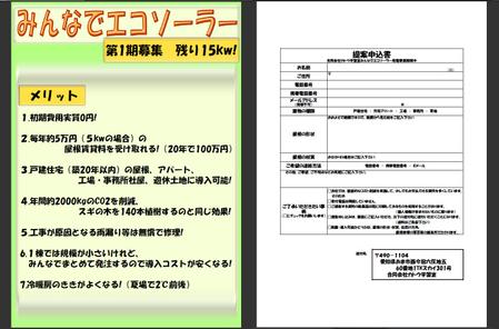 NakaZanさんの「みんなでエコソーラー」チラシ制作への提案