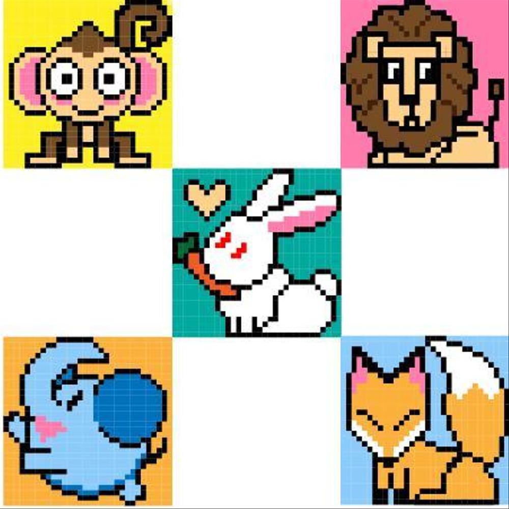 教材のサンプルに使えるドット絵(32×32ピクセルを10個)