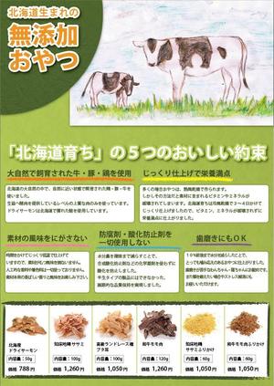 kyan0422 (koretsune)さんのペットのおやつのチラシ(片面印刷)のデザインへの提案