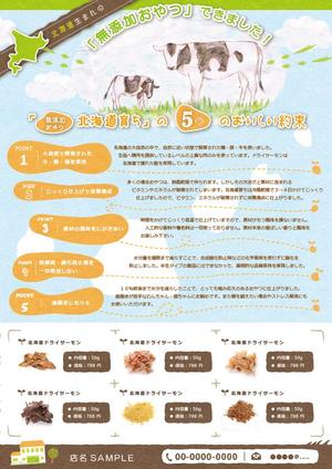 HAL-001さんのペットのおやつのチラシ(片面印刷)のデザインへの提案