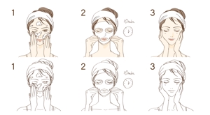 Nova (yayoik_0306)さんの美容マスクシートの使用法のイラスト（3コマ）への提案