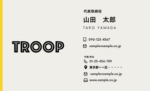 宇栄原 (uehara-uehara)さんの株式会社トループの名刺デザインへの提案