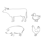 yuzu (john9107)さんの牛・豚・ニワトリ・鴨のイラストへの提案