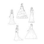 やち (yuna_qur)さんのライン別ウェディングドレスのイラストへの提案