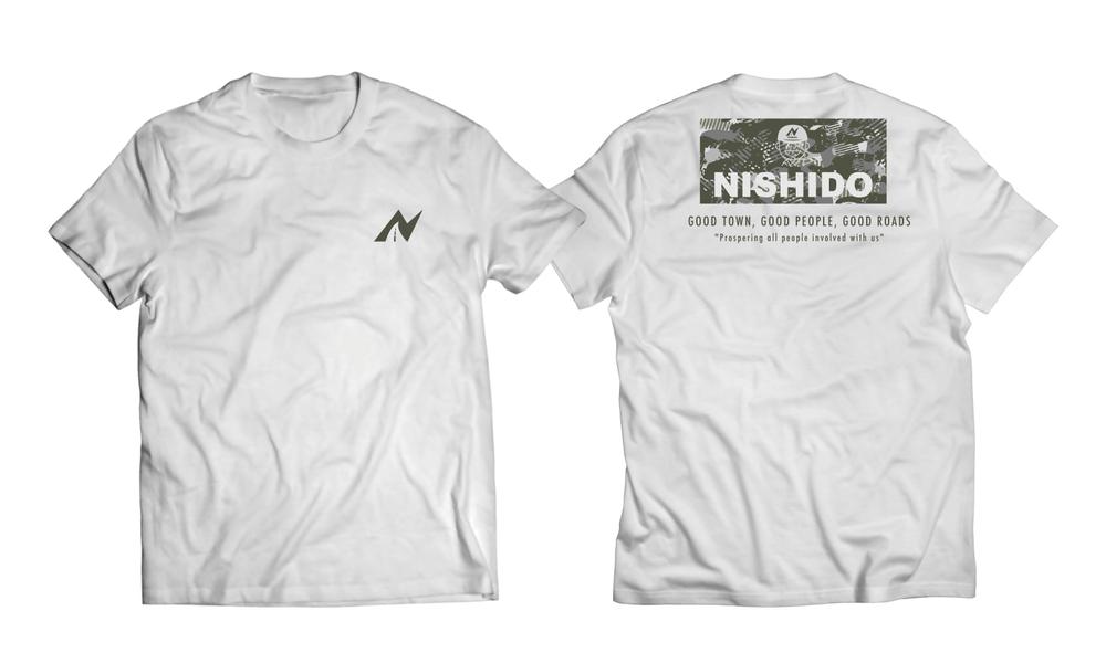 建設会社「株式会社西九州道路」のおしゃれなTシャツデザイン
