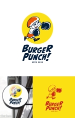 cocoloco (cocoloco_dh)さんの新規オープンのハンバーガー屋さん　BURGER　PUNCH！のロゴへの提案