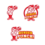 tobiuosunset (tobiuosunset)さんの新規オープンのハンバーガー屋さん　BURGER　PUNCH！のロゴへの提案