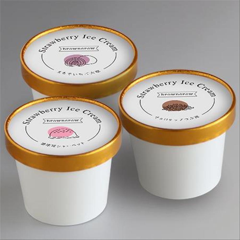 アイスクリームの　ラベルデザイン