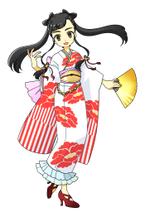 藤島もゆ (chomomo)さんの「錦鯉」をイメージした和装の女性のイラスト作成への提案