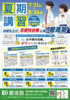 オオグチアサコ (Nyctosaurus)さんの学習塾「慶進塾」の夏期講習会のチラシへの提案