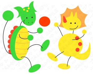 橙　ころも (daidaikoromo)さんのこどものボール遊びプログラム「バルシューレ渋谷」の恐竜キャラクターデザインへの提案