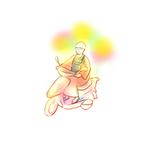 ルリツグミ工房 ()さんのスクーターに乗ったお坊さんのイラストへの提案