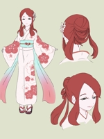 かなた (Kanata-jun)さんの「錦鯉」をイメージした和装の女性のイラスト作成への提案