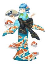 松村紗輝 (matchun)さんの「錦鯉」をイメージした和装の女性のイラスト作成への提案