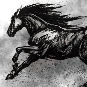 よしむらやえ (uzuharu)さんの競走馬オーナーズクラブHP用のトップページ画像制作依頼（墨絵・水墨画）への提案