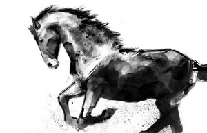 p01-g (p01graphics)さんの競走馬オーナーズクラブHP用のトップページ画像制作依頼（墨絵・水墨画）への提案