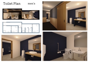 CAN32 (CANcosGRZ52)さんの和食店　男子トイレの空間・内装デザインの募集への提案