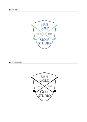 JF_design (bsjf_2017)さんのゴルフショップ「Blue Gold Golf studio」のロゴ作成への提案