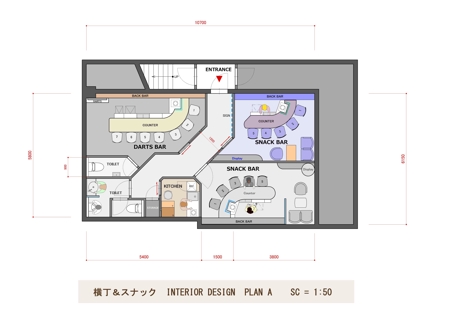 Kohsaka Design (Toyomi)さんの新規OPENする横丁およびスナックのインテリアデザインへの提案