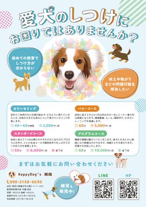 株式会社みつばシステム (mitsuba-system)さんの犬のしつけ、飼主にわかりやすく、目を引くチラシの作成への提案