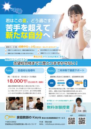 ALL DESIGN FACTORY  (all_2020)さんの「家庭教師のKeys」のチラシに関するデザイン案【夏をイメージしたもの】への提案