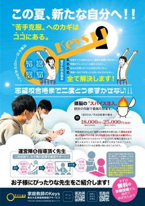 TaKa（ティーエー／ケーエー） (TaKa_4942)さんの「家庭教師のKeys」のチラシに関するデザイン案【夏をイメージしたもの】への提案