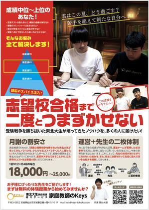 cimadesign (cima-design)さんの「家庭教師のKeys」のチラシに関するデザイン案【夏をイメージしたもの】への提案