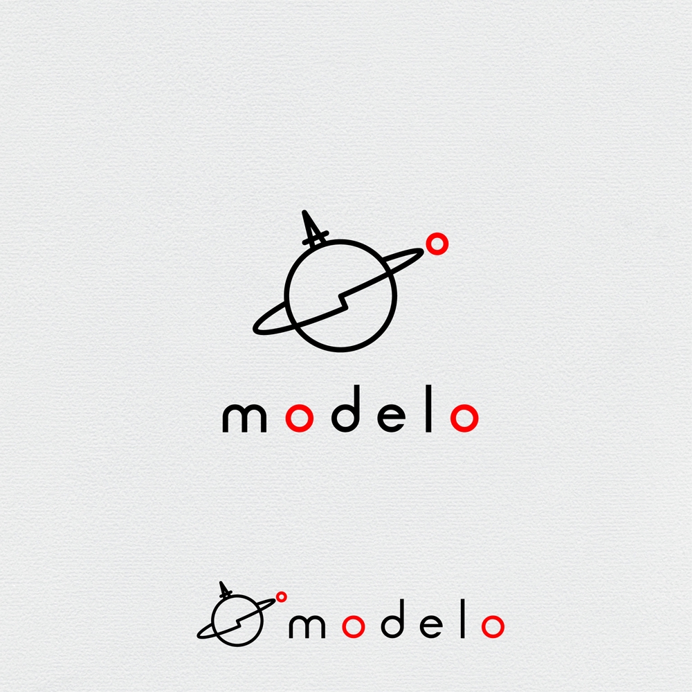 「modelo」のロゴ作成