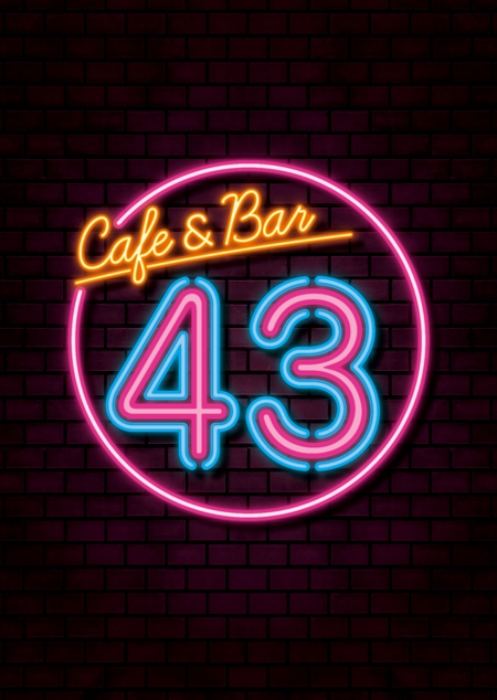 wakaba (wakaba_design)さんのカフェバー「Cafe and Bar 43」のフライヤーへの提案