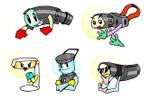 HAPPYMIND (happymind)さんの4種のライトくんのキャラクターイラスト◆LEDライト専門店への提案