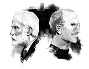 きほ (moptight)さんのアント・ニガウディとスティーブ・ジョブズの写実的な似顔絵への提案