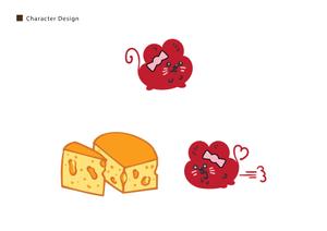 wind studio (now_design)さんのチーズケーキ屋のキャラクターネズミへの提案