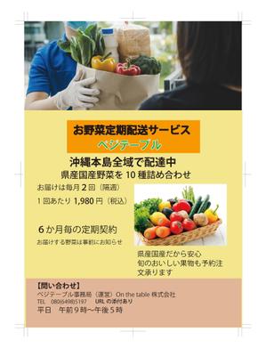 カワセミ (mejiro_300)さんのお野菜定期配サービス「ベジテーブル」のチラシ作成への提案