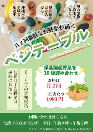 みんみん (minmin_art_0)さんのお野菜定期配サービス「ベジテーブル」のチラシ作成への提案