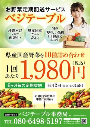 なべラボ (key_086)さんのお野菜定期配サービス「ベジテーブル」のチラシ作成への提案