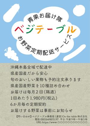 七尾　彩乃 (idodori)さんのお野菜定期配サービス「ベジテーブル」のチラシ作成への提案