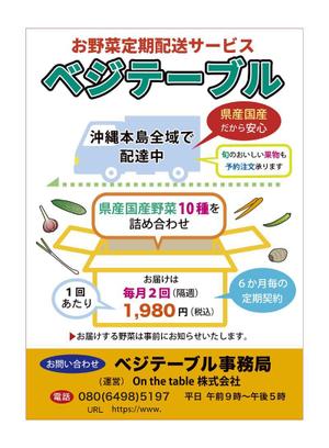 okicha-nel (okicha-nel)さんのお野菜定期配サービス「ベジテーブル」のチラシ作成への提案