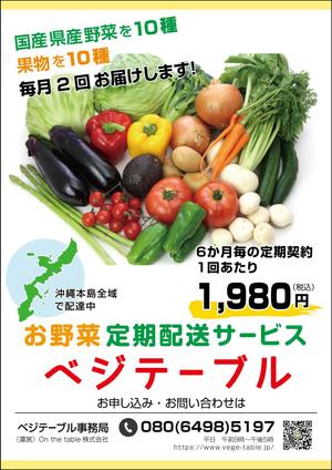 服部デザイン (torico_hattori)さんのお野菜定期配サービス「ベジテーブル」のチラシ作成への提案