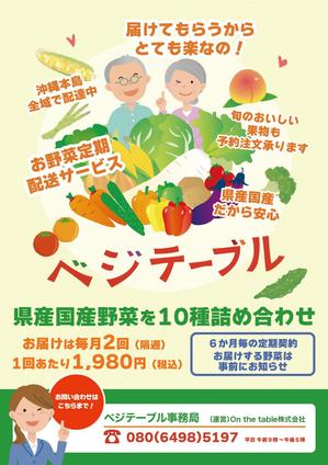 鳥谷部克己 (toriyabekatsumi)さんのお野菜定期配サービス「ベジテーブル」のチラシ作成への提案