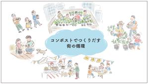 小西由夏 (yukako0219)さんの【急募】コンポストによる街の循環の実現の全体像を表すイラストを描いてほしいへの提案