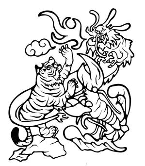 八千代design (ippeiosako)さんの竜＋虎＋エビ　スカジャンのイラストへの提案