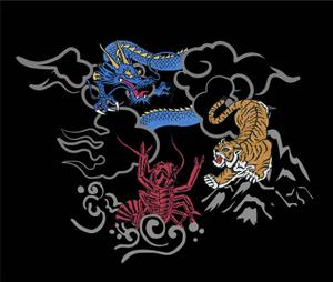 パリ事務所 (cezars10)さんの竜＋虎＋エビ　スカジャンのイラストへの提案