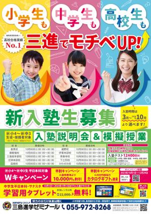 つくだりえ (tsukuko)さんの進学塾「三島進学ゼミナール&静岡進学ゼミナール」のA4チラシ片面への提案