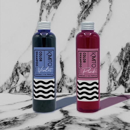 武藤一馬 (mintogreen)さんの美容室オリジナルブランド「KIMITO」のカラーシャンプーのラベルデザインへの提案