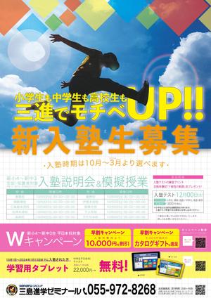 吉田圭太 (keita_yoshida)さんの進学塾「三島進学ゼミナール&静岡進学ゼミナール」のA4チラシ片面への提案