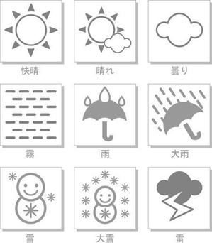emp (emp12)さんのスマートフォンアプリ向け天気アイコン単色9種セットへの提案