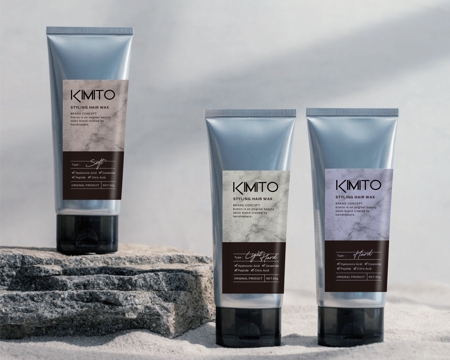 N design (noza_rie)さんの美容室オリジナルブランド「KIMITO」のスタイリング剤3種類のラベルデザインへの提案