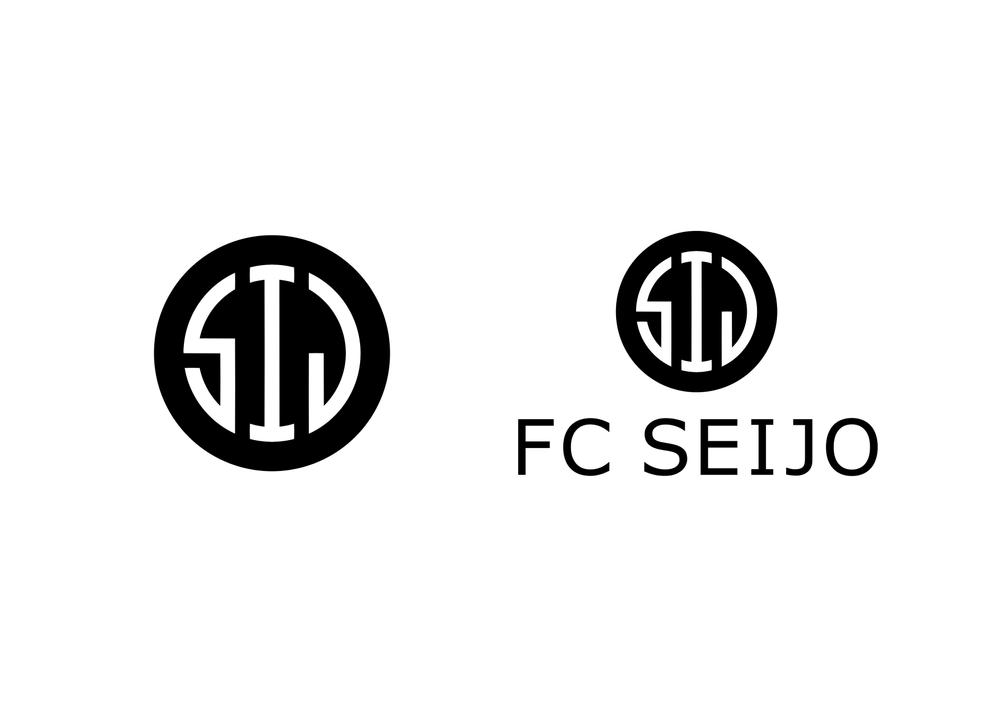 サッカークラブの単色でシンプルなエンブレム