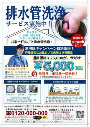 67kai (63ky2015)さんの新聞折込チラシで新しい「排水管洗浄キャンペーン」の訴求への提案
